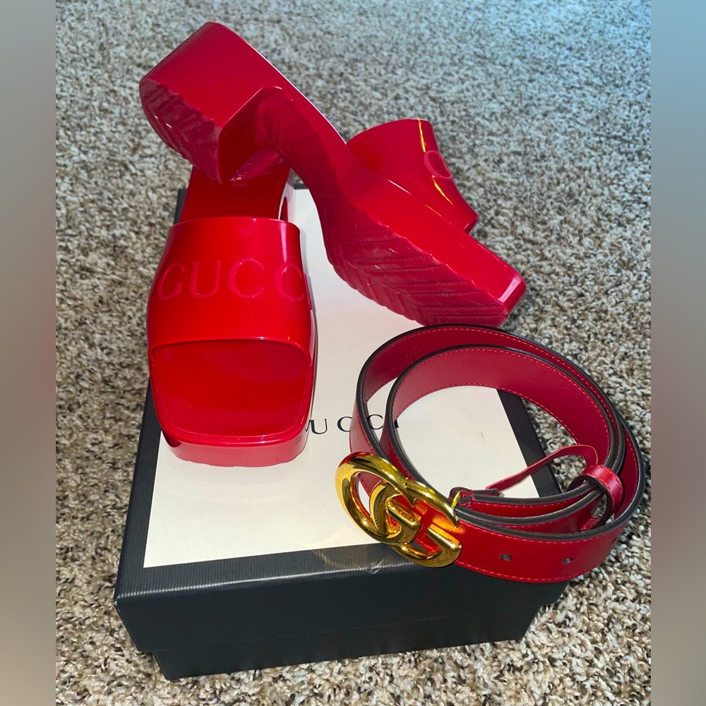 Gucci Rubber Mules size 37 (Us 7) Red - Picture 2 of 3